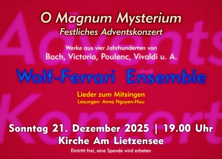 Flyer Adventskonzert Lietzensee 2025 - O Magnum Mysterium