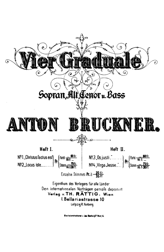 Bruckner - 4 Gradulae, Titelblatt